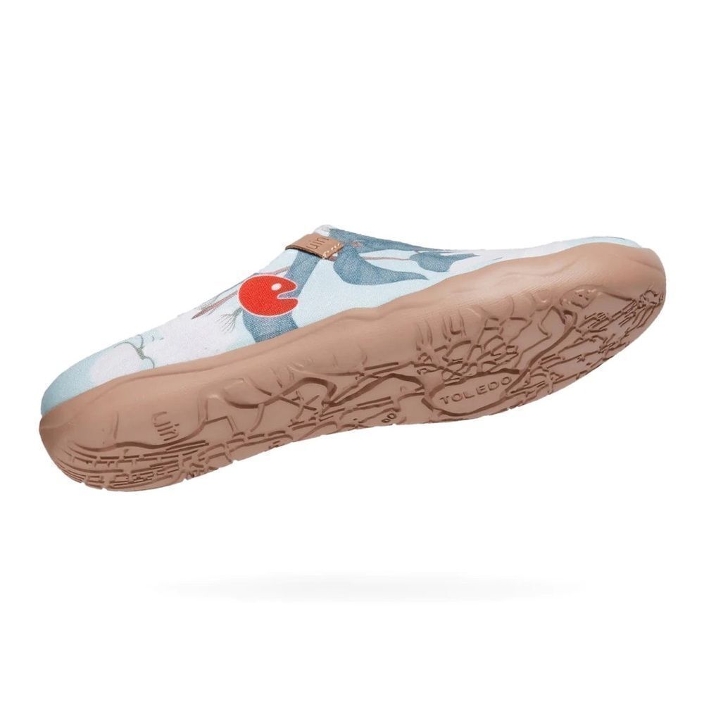 UIN Women's Mules Comfort Shoes Casual Slip Ons (Minty Peony Slipper) - Picture 6 of 8